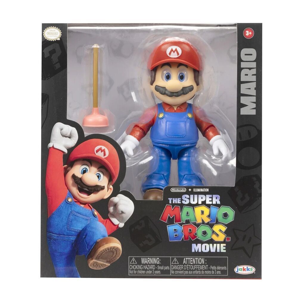 The Super Mario Bros. Movie 5 inch Mario Figure with Plunger Accessory (Sealed)